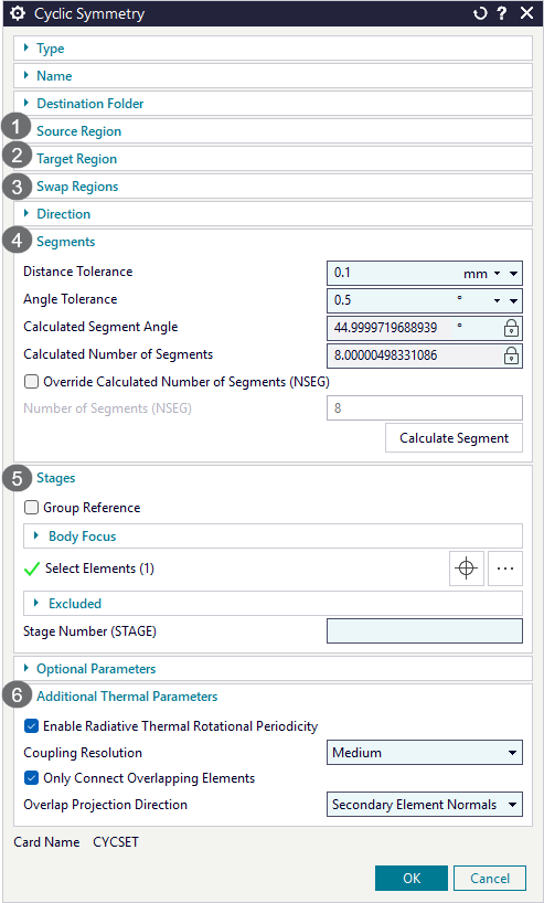 Cyclic Symmetry dialog box