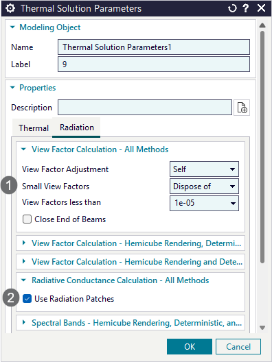 Thermal Solution Parameters dialog box